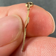 Load image into Gallery viewer, French 18K Yellow Gold Angled Cross Charm Pendant