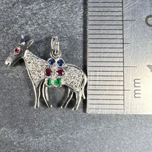 Load image into Gallery viewer, Art Deco Donkey Mule Horse Platinum Diamond Ruby Sapphire Emerald Charm Pendant