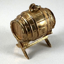 Load image into Gallery viewer, Vintage 9K Yellow Gold Beer Whisky Barrel Charm Pendant