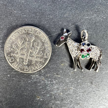 Load image into Gallery viewer, Art Deco Donkey Mule Horse Platinum Diamond Ruby Sapphire Emerald Charm Pendant