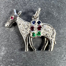 Load image into Gallery viewer, Art Deco Donkey Mule Horse Platinum Diamond Ruby Sapphire Emerald Charm Pendant