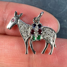Load image into Gallery viewer, Art Deco Donkey Mule Horse Platinum Diamond Ruby Sapphire Emerald Charm Pendant