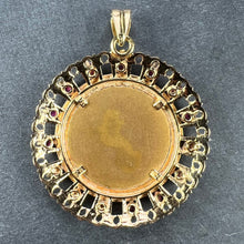Load image into Gallery viewer, Large Augis Plus Qu’Hier Ruby Halo 18K Yellow Gold Love Medal Pendant