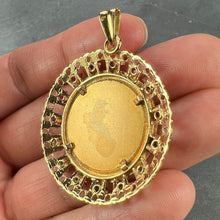 Load image into Gallery viewer, Large Augis Plus Qu’Hier Ruby Halo 18K Yellow Gold Love Medal Pendant