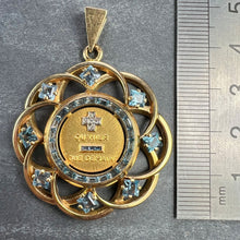 Load image into Gallery viewer, Large Augis More Than Yesterday Diamond Blue Spinel 18K Gold Love Medal Pendant