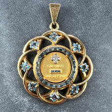 Load image into Gallery viewer, Large Augis More Than Yesterday Diamond Blue Spinel 18K Gold Love Medal Pendant