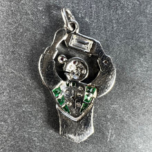 Load image into Gallery viewer, Art Deco Platinum Diamond Onyx Emerald Ruby Cocktail Waiter Charm Pendant