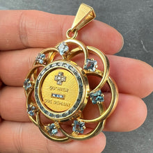 Load image into Gallery viewer, Large Augis More Than Yesterday Diamond Blue Spinel 18K Gold Love Medal Pendant