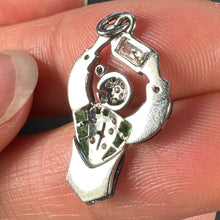 Load image into Gallery viewer, Art Deco Platinum Diamond Onyx Emerald Ruby Cocktail Waiter Charm Pendant