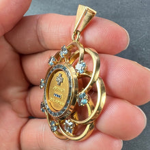 Load image into Gallery viewer, Large Augis More Than Yesterday Diamond Blue Spinel 18K Gold Love Medal Pendant