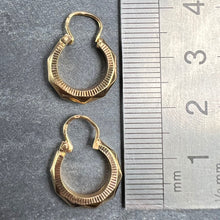 Load image into Gallery viewer, Vintage French 18 Karat Yellow Gold Lever Back Faceted Hoop Earrings