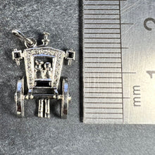 Load image into Gallery viewer, Art Deco Platinum Diamond Onyx Just Married Carriage Charm Pendant