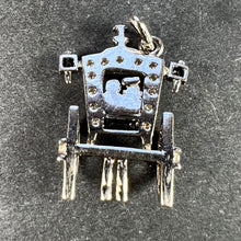 Load image into Gallery viewer, Art Deco Platinum Diamond Onyx Just Married Carriage Charm Pendant
