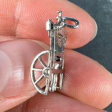 Load image into Gallery viewer, Art Deco Platinum Diamond Onyx Just Married Carriage Charm Pendant