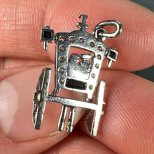 Load image into Gallery viewer, Art Deco Platinum Diamond Onyx Just Married Carriage Charm Pendant