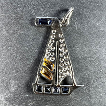 Load image into Gallery viewer, Art Deco Yacht Sailboat Platinum Diamond Sapphire Citrine Charm Pendant