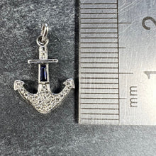 Load image into Gallery viewer, Art Deco Platinum Diamond Sapphire Anchor Charm Pendant