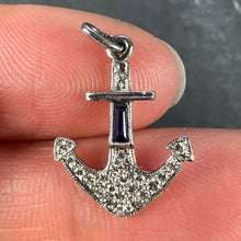 Load image into Gallery viewer, Art Deco Platinum Diamond Sapphire Anchor Charm Pendant