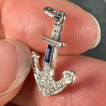 Load image into Gallery viewer, Art Deco Platinum Diamond Sapphire Anchor Charm Pendant