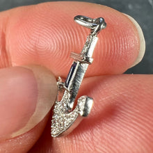 Load image into Gallery viewer, Art Deco Platinum Diamond Sapphire Anchor Charm Pendant