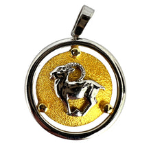 Load image into Gallery viewer, Kosun 14K Yellow White Gold Zodiac Capricorn Charm Pendant