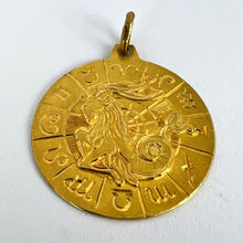 Load image into Gallery viewer, Italian Capricorn Zodiac 18K Yellow Gold Charm Pendant