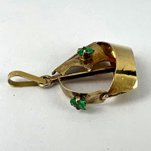 Load image into Gallery viewer, Vintage 18K Yellow Gold Sailing Yacht Boat Emerald Charm Pendant