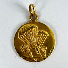 Load image into Gallery viewer, French Saint Michael Dragon Parachute Regiment 18K Yellow Gold Charm Pendant
