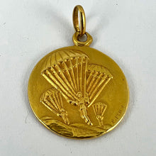 Load image into Gallery viewer, French Saint Michael Dragon Parachute Regiment 18K Yellow Gold Charm Pendant