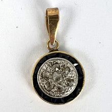 Load image into Gallery viewer, French Sapphire Diamond 18K Yellow Gold Target Charm Pendant