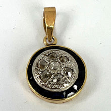 Load image into Gallery viewer, French Sapphire Diamond 18K Yellow Gold Target Charm Pendant