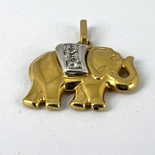 Load image into Gallery viewer, French Lucky Elephant Diamond 18K Yellow Gold Charm Pendant