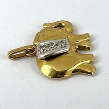 Load image into Gallery viewer, French Lucky Elephant Diamond 18K Yellow Gold Charm Pendant