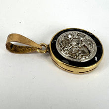 Load image into Gallery viewer, French Sapphire Diamond 18K Yellow Gold Target Charm Pendant