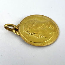 Load image into Gallery viewer, French 18K Yellow Gold Jesus Christ Crown of Thorns Medal Charm Pendant