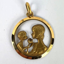 Load image into Gallery viewer, French 18K Yellow Gold Mother and Child Rose Medal Pendant