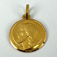 Load image into Gallery viewer, French 18K Yellow Gold Jesus Christ Crown of Thorns Medal Charm Pendant