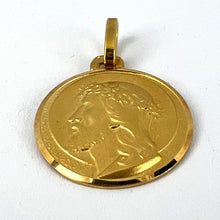 Load image into Gallery viewer, French 18K Yellow Gold Jesus Christ Crown of Thorns Medal Charm Pendant