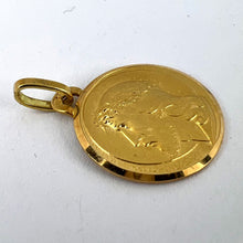 Load image into Gallery viewer, French 18K Yellow Gold Jesus Christ Crown of Thorns Medal Charm Pendant