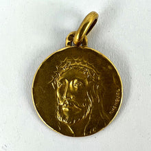 Load image into Gallery viewer, French Jesus Christ Crown of Thorns 18K Yellow Gold Medal Charm Pendant