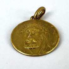 Load image into Gallery viewer, French Jesus Christ Crown of Thorns 18K Yellow Gold Medal Charm Pendant