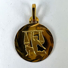 Load image into Gallery viewer, French Libra Starsign Zodiac 18K Yellow Gold Charm Medal Pendant