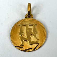 Load image into Gallery viewer, French Libra Starsign Zodiac 18K Yellow Gold Charm Medal Pendant