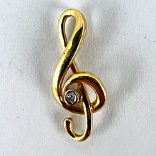 Load image into Gallery viewer, French Music Treble Clef Diamond 18K Yellow Gold Charm Medal Pendant