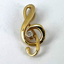 Load image into Gallery viewer, French Music Treble Clef Diamond 18K Yellow Gold Charm Medal Pendant