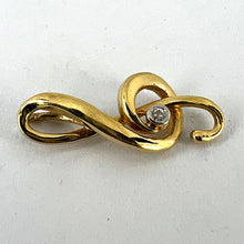 Load image into Gallery viewer, French Music Treble Clef Diamond 18K Yellow Gold Charm Medal Pendant