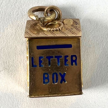 Load image into Gallery viewer, Vintage 9K Yellow Gold Letterbox Letter from Mother Enamel Charm Pendant