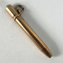 Load image into Gallery viewer, Antique Victorian Propelling Pencil 9K Rose Gold Turquoise Charm Pendant