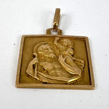 Load image into Gallery viewer, Vintage French Grun Square Saint Christopher 18K Yellow Gold Charm Pendant