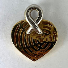 Load image into Gallery viewer, French Spider Web Love Heart 18K Yellow White Gold Pendant